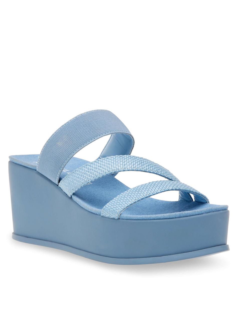 Anne Klein Velma Flatform Sandal Sleehakken Blauw | NLXMI71581