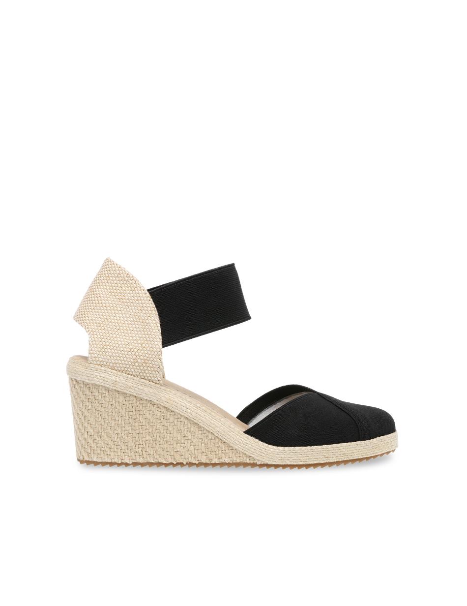 Anne Klein Zoey Round Neus Espadrilles Wedges Sandalen Zwart | NLICD97960